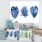 Designart - Classic Blue Tropical Leaves - Tropical Canvas Wall Art Print